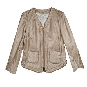 Zadig & Voltaire metallic gold leather jacket RARE